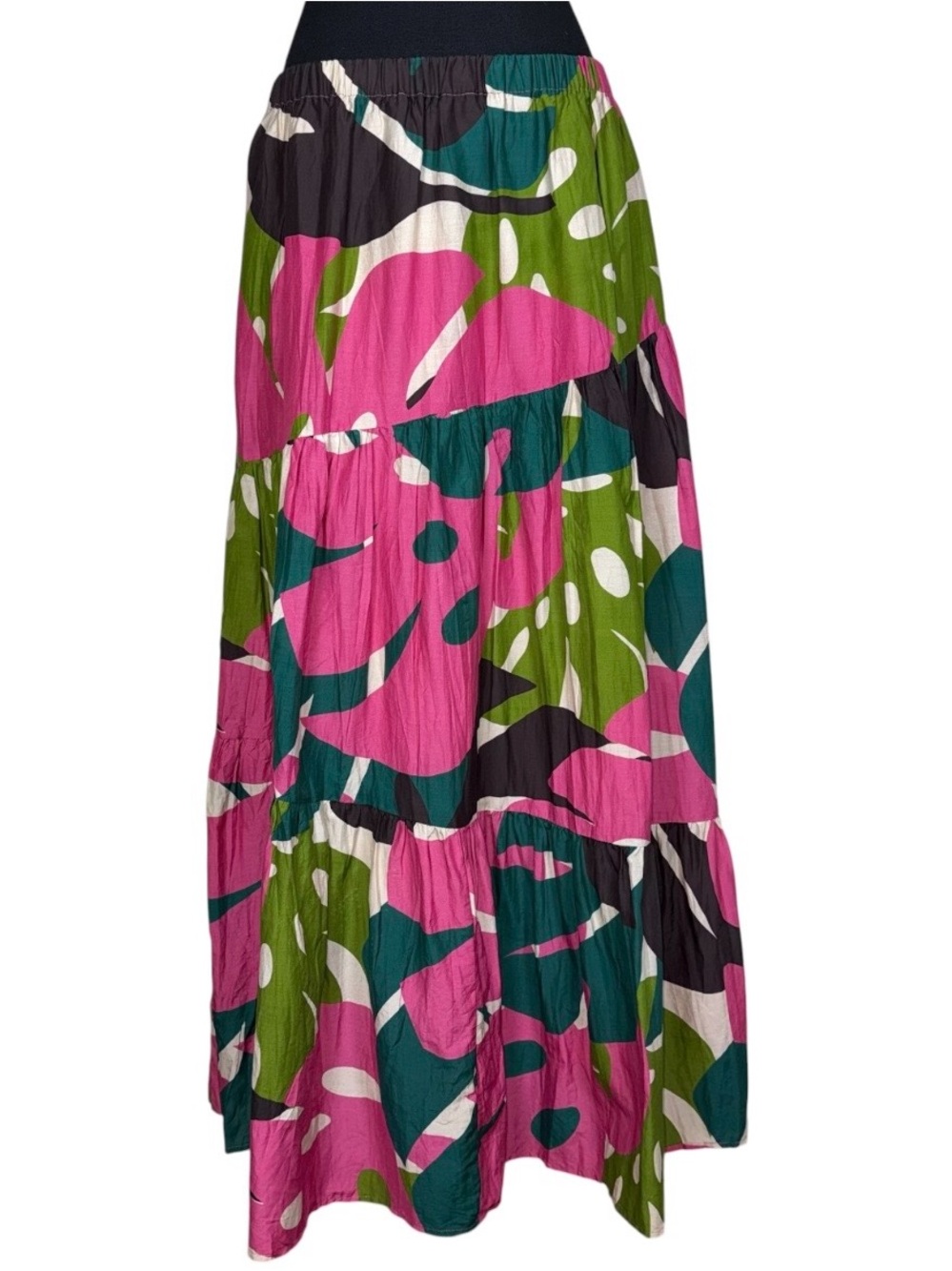 Anthropologie Velvet by Graham & Spencer Lydia Maxi Skirt Silk Blend Tiered Sz S